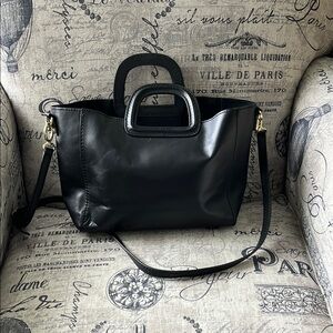 Naturalizer Elegant Black Leather Tote Bag